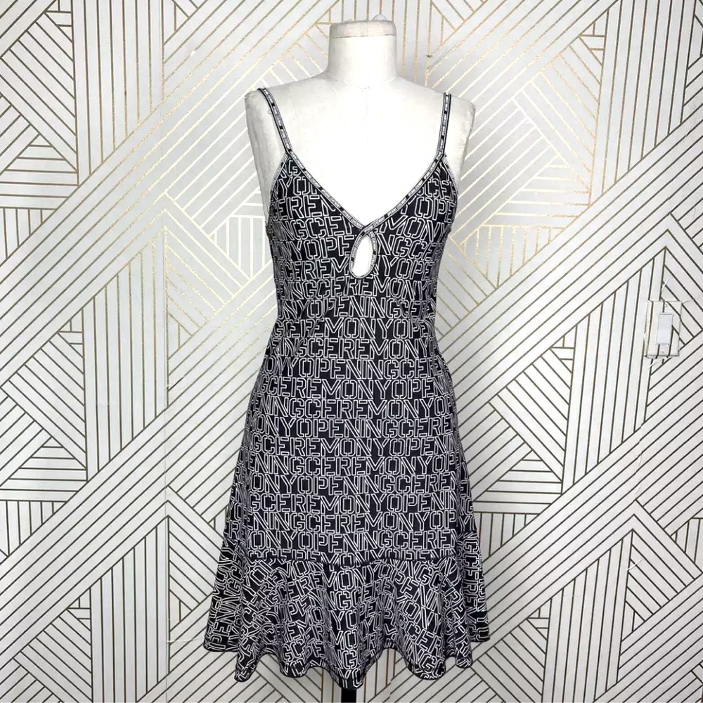 Opening Ceremony Graphic Logo Peplum Tank Tennis Dress in Black & White Size XS